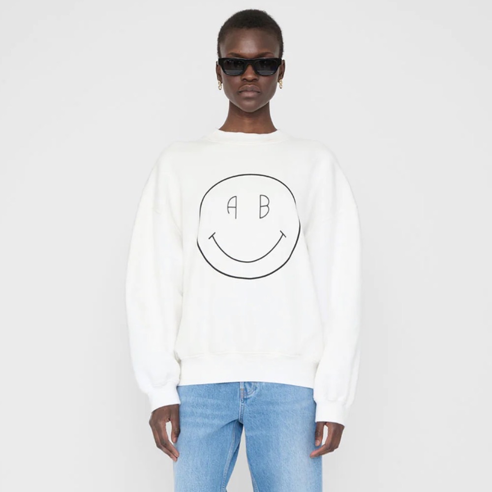 ANINE BING JACI SWEATSHIRT SMILEY
WHITE S NWOT
